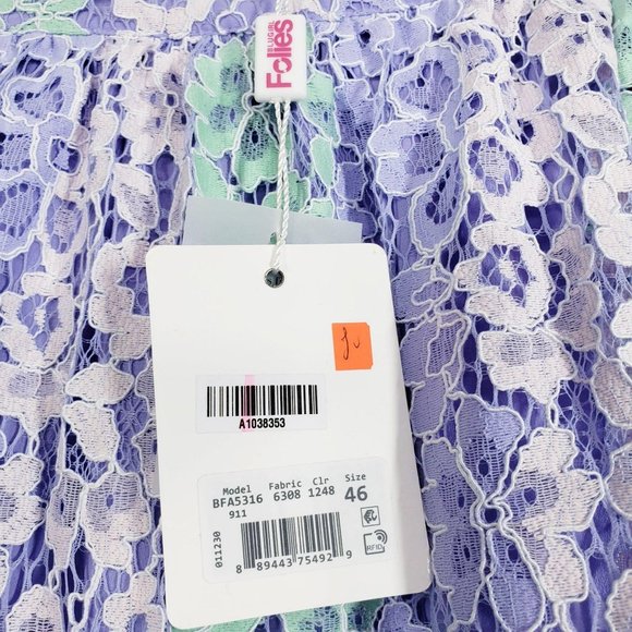 $375 NWT Blugirl Folies Purple Floral Lace Skirt L - Picture 11 of 15